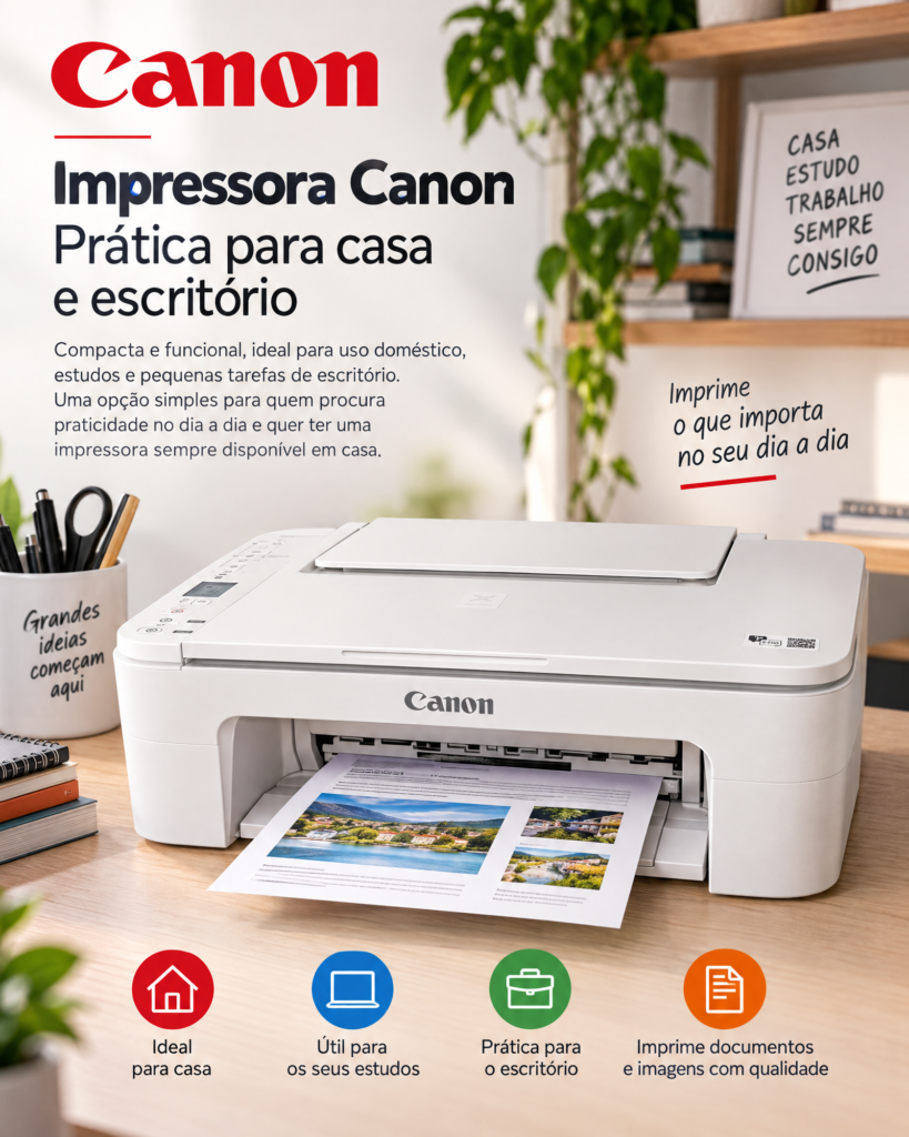 Impressora Canon — prática para casa e escritório